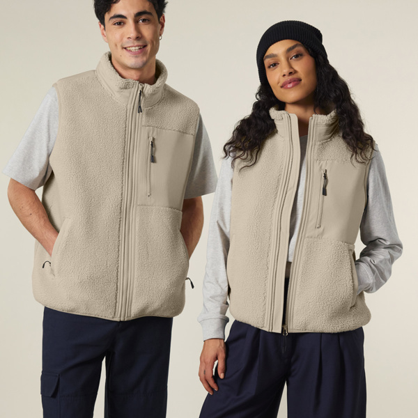 Liner -Unisex Recycled Sleeveless Sherpa Jacket Thumbnail